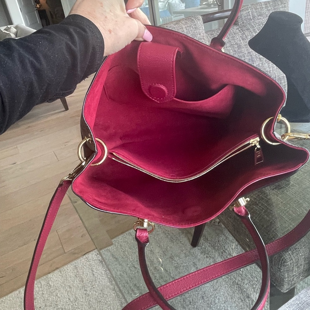 Louis Vuitton limited edition damier and dark pink 2 way bag. - Picture 2 of 5